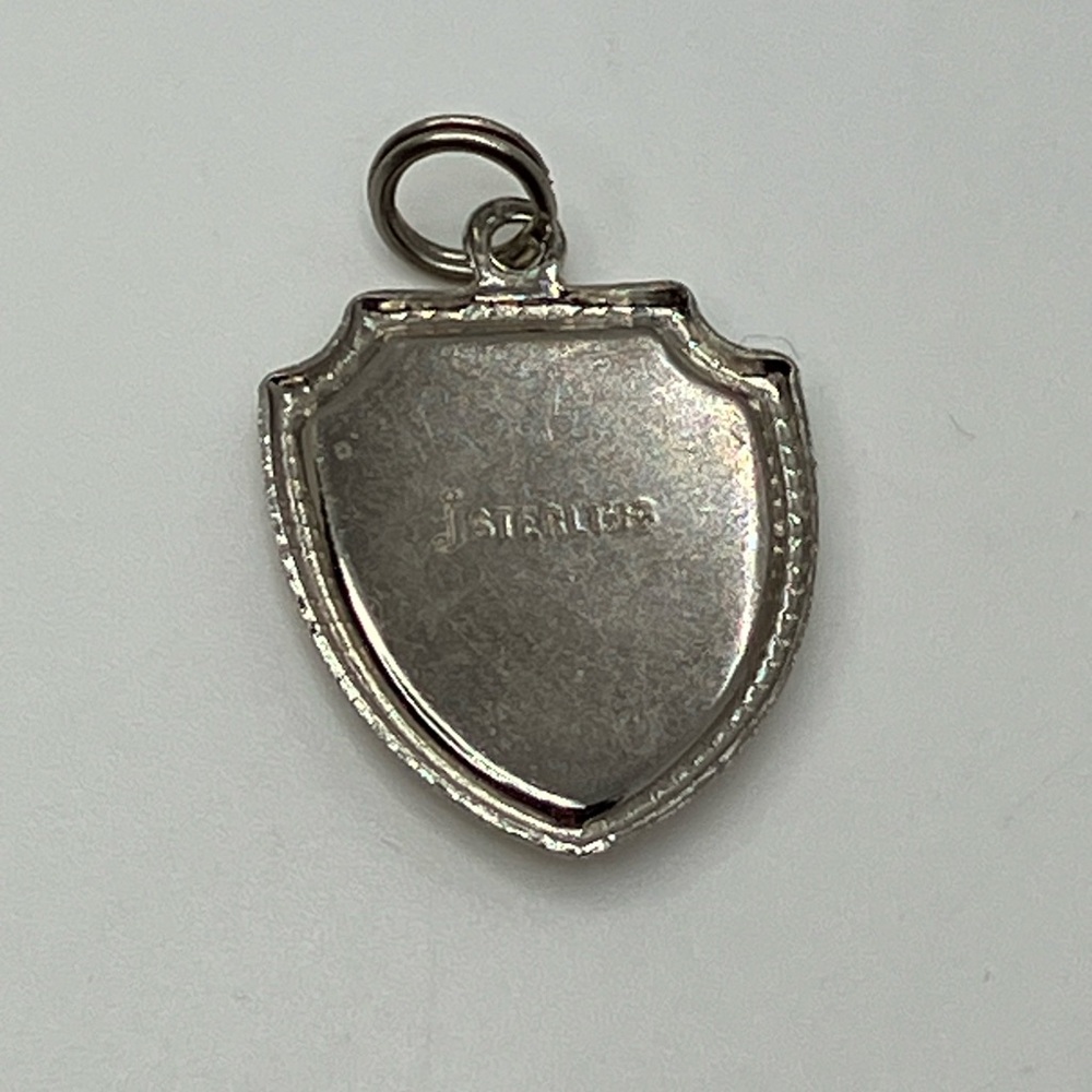 Vtg Sterling Silver & Enamel New Hampshire Travel Sheild Souvenir Charm | .8” L - Picture 3 of 6